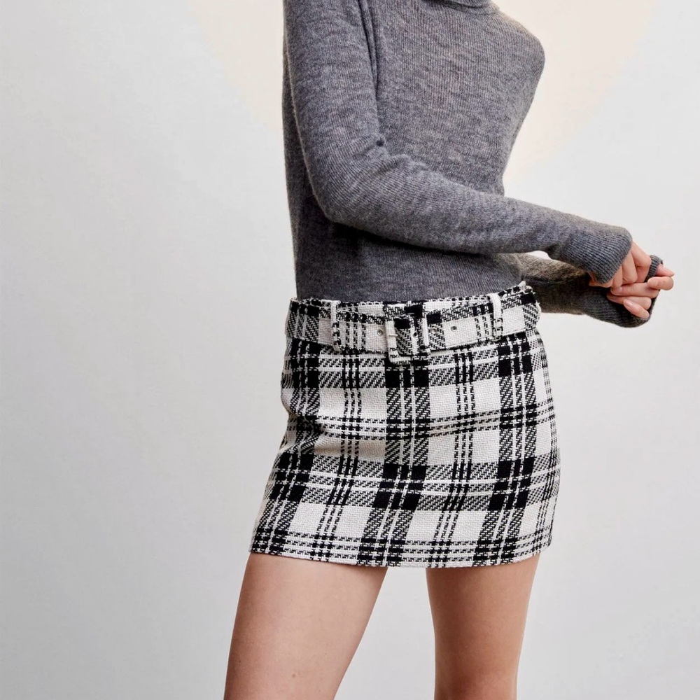 NWT Mango Gingham Skirt